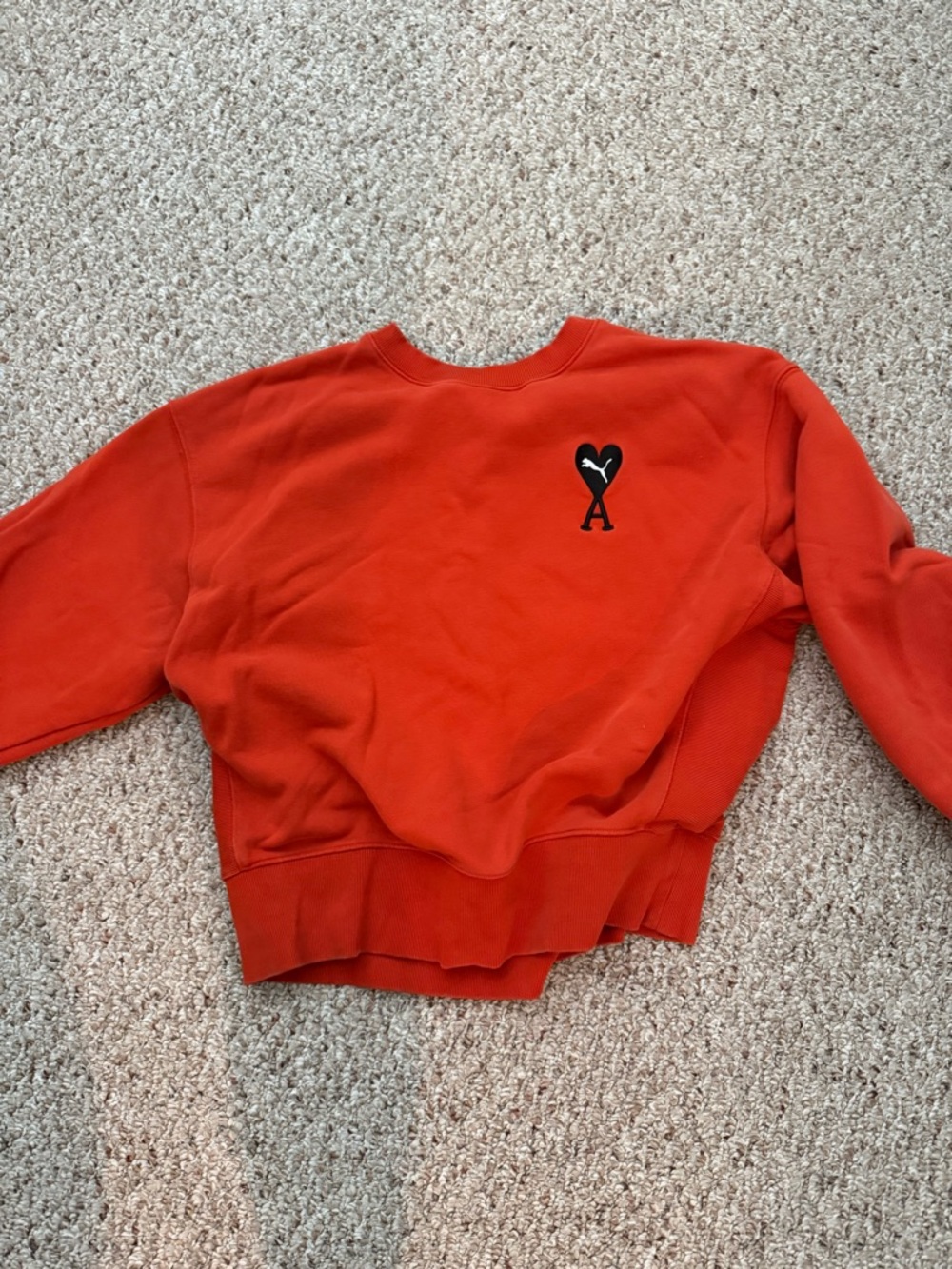 Red Crewneck Sweatshirt with Heart 'A' Logo rare